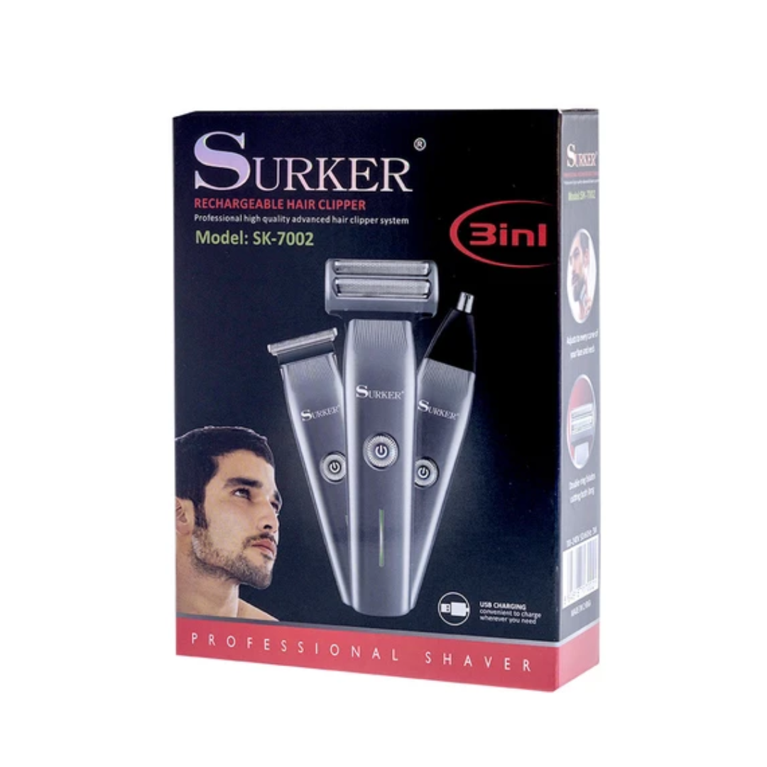 SURKER  RECHARGEABBLE HAIR CLIPPER / 3 IN 1